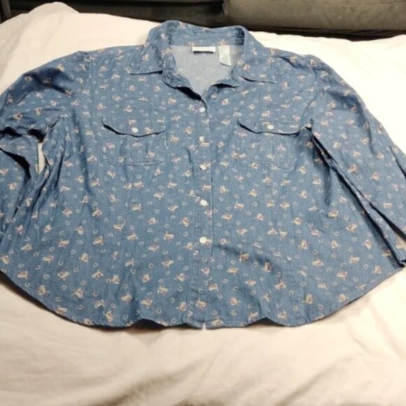 Liz Claiborne woman women's long sleeved button down shirt size 18W - Picture 1 of 8